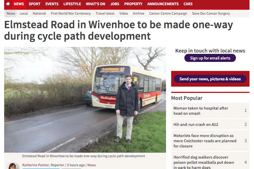 Gazette reports Wivenhoe roadworks safety concerns